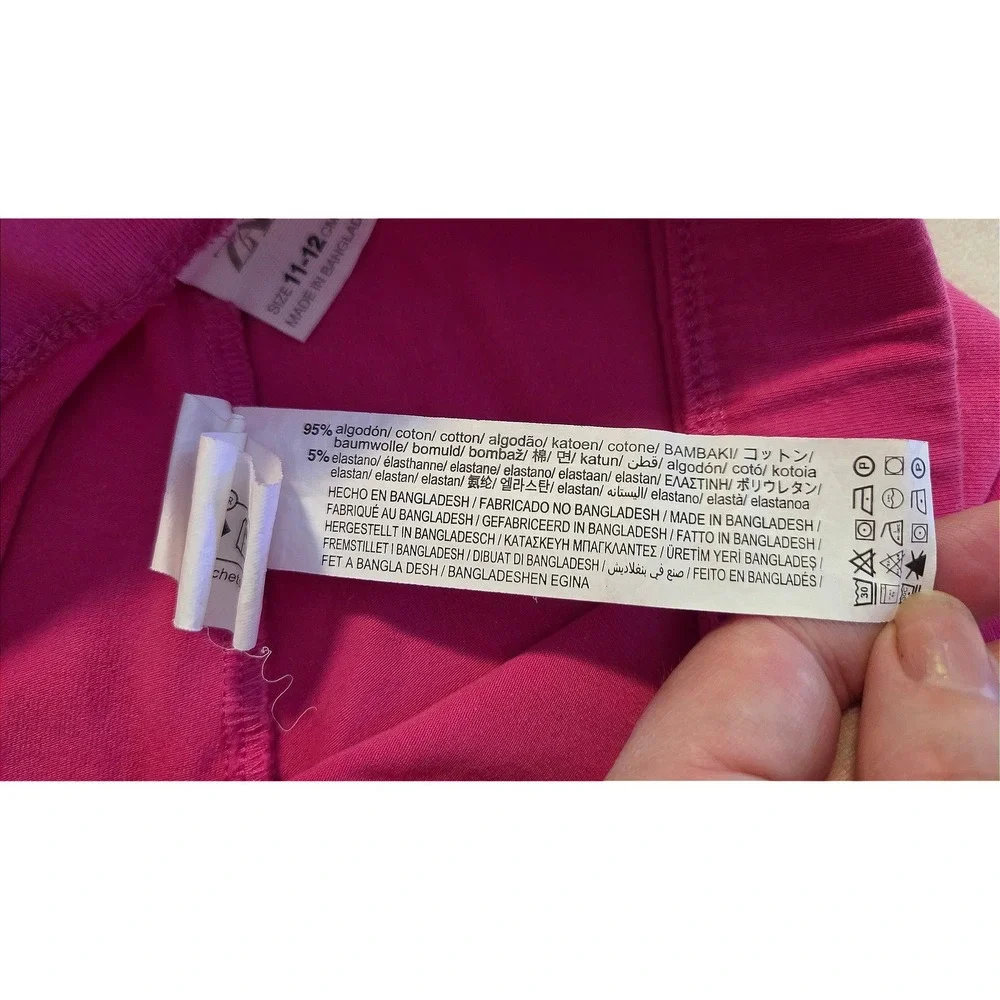Zara Girls 11–12‎ Hot Pink Cotton Biker Shorts Stretch Waist Spring